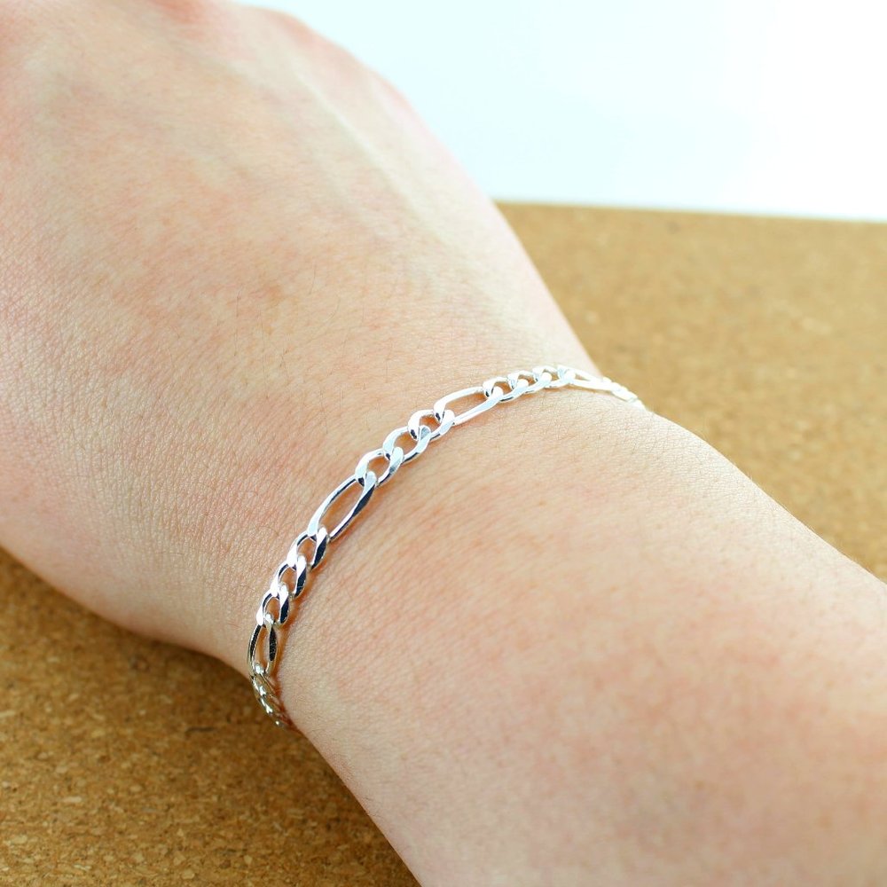 925 Sterling silver Figaro bracelet